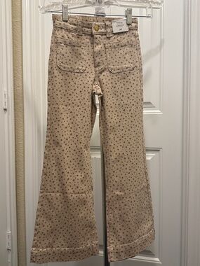 H&M Tan Floral flare-Leg girls Jeans